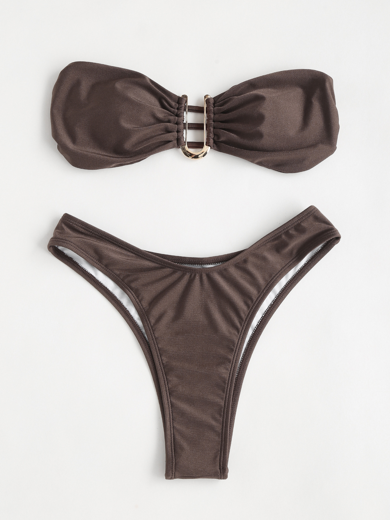 84g Weight Sexy Feel Of Sensation Briefs Panties Style Nylon Fabric Type 2 Piece Set Quantity Swimming Pool Occasion Solid Color Pattern Demi Cup Bra Cup Women'S Gender Women's Solid Color 2 Piece Set Bikinis 3