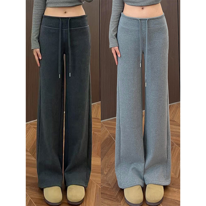 Clearance of Discontinued Sizes, No Returns or Exchanges. Women's Vintage American-Style Straight-Leg Slimming Sweatpants in Gray for Autumn