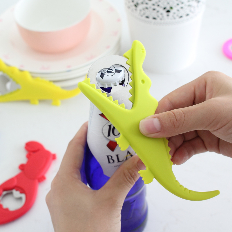 Creative cartoon cute kitchen refrigerator strong magnetic bottle opener for beer and drinks, silicone and stainless steel bottle opener