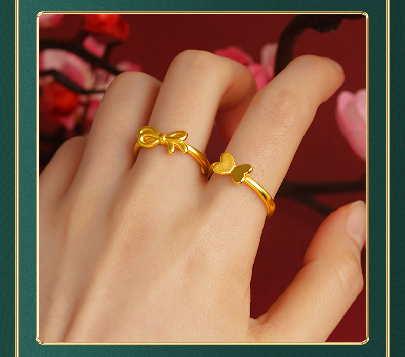 1 Piece Chinoiserie Bow Knot Copper Plating Open Ring display picture 1