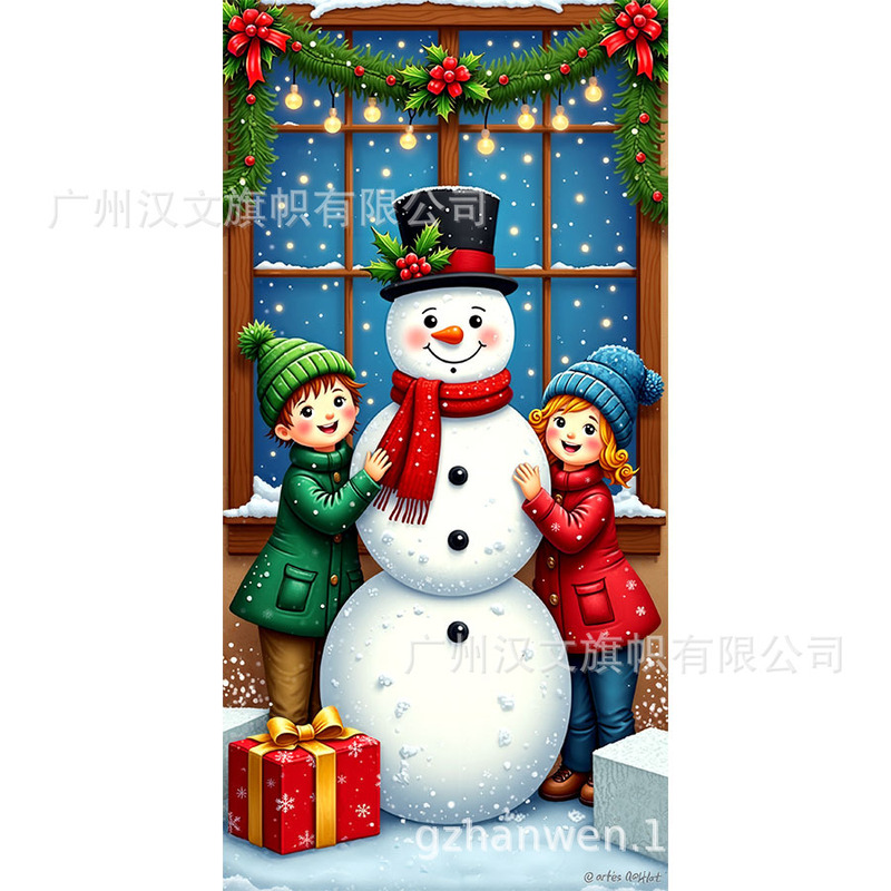 新しいクリスマスドアカーテン、サンタクロースが祝うお祭りの雰囲気の装飾用品、シーンを演出する屋外ドアカバー、祝賀用吊り下げ飾り|undefined