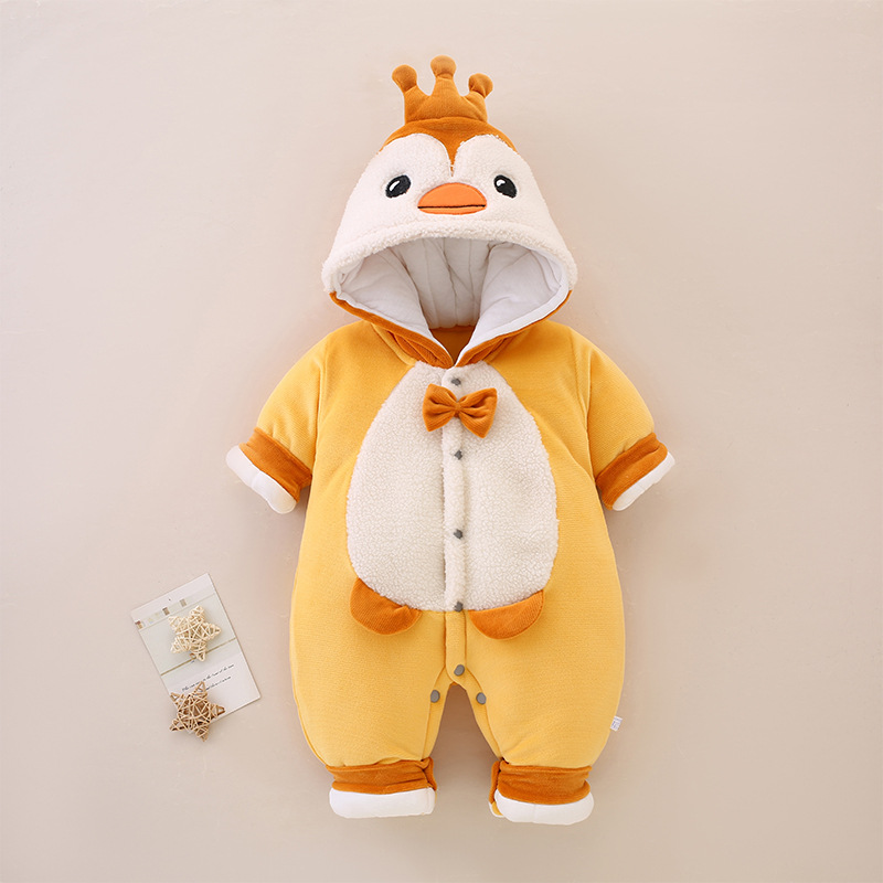 Otoño e invierno ropa de bebé algodón y engrosamiento cálido 260g mono recién nacido masculino y femenino ropa de bebé mameluco