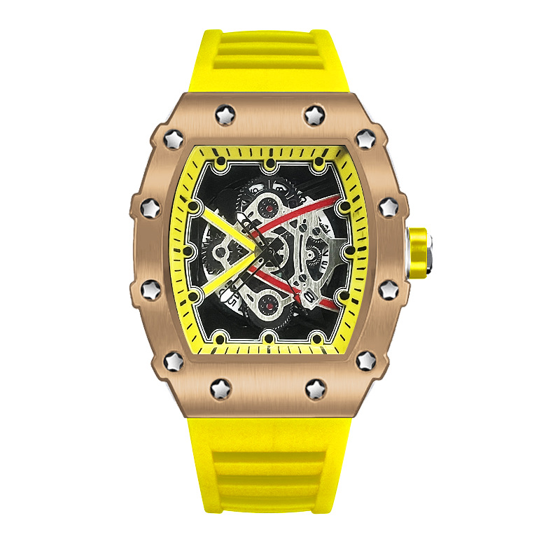 ZIDO Brand Casual Fashion Dominant Fully Automatic Quartz Hollow Luminous Waterproof Black Warrior 1707 Men's Watch_voghion.com