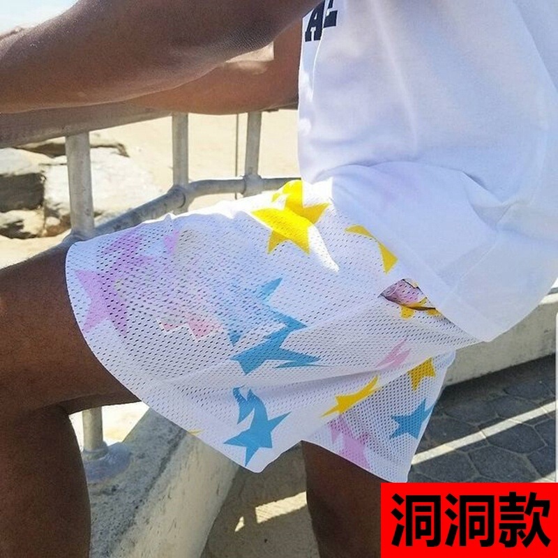 Two-E American-Style Casual Shorts, Fitness Men's Sports Shorts, Couple Beach Shorts, Mesh Breathable, Exclusively for Cross-Border Sales