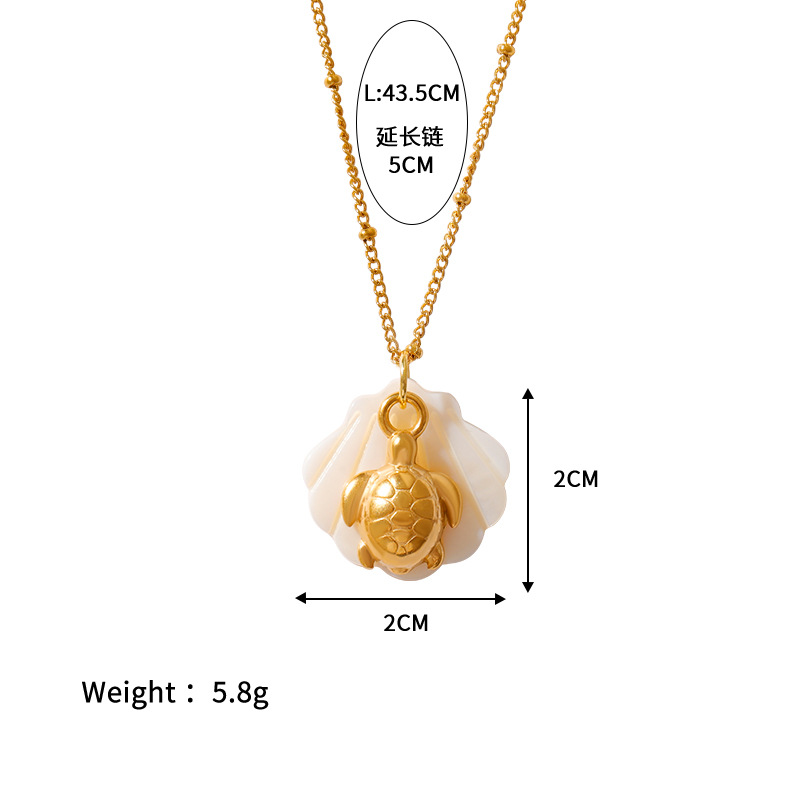 7g Weight 304 Stainless Steel Pendant Material Pendant Necklace Classification 304 Stainless Steel Chain Material O-shaped chain Chain Type 1 Piece Quantity Wholesale Jewelry Vintage Style Classic Style Starfish Conch Hippocampus 304 Stainless Steel Plating Pendant Necklace O-shaped Chain