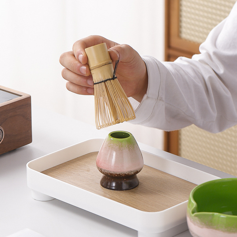 カスタマイズロゴクロスボーダー専用抹茶マッハセット ブルー7点セット 抹茶茶碗口付き 茶筅 百本立|undefined