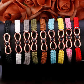 跨境热销蝴蝶结编织投影手绳100种语言我爱你图片定 制情侣手饰品