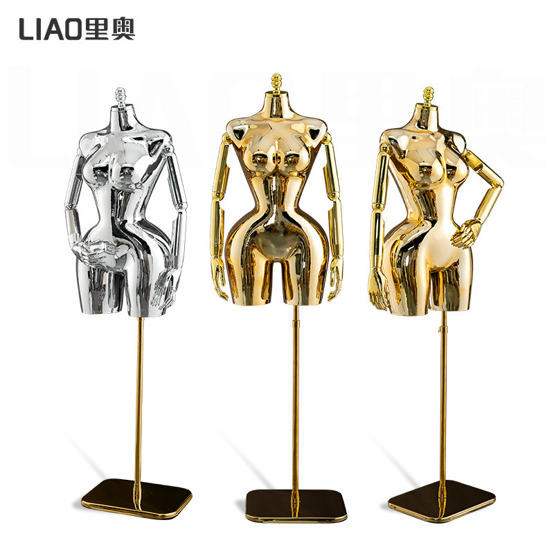 Cross-Border European and American Plus-Size Women's Clothing Store Model Props, Half-Body Mannequins, High-End Window Display, Full-Body Electroplated Mannequin Stand Cross-Border European and American Plus-Size Women's Clothing Store Model Props, Half-Body Mannequins, High-End Window Display, Full-Body Electroplated Mannequin Stand