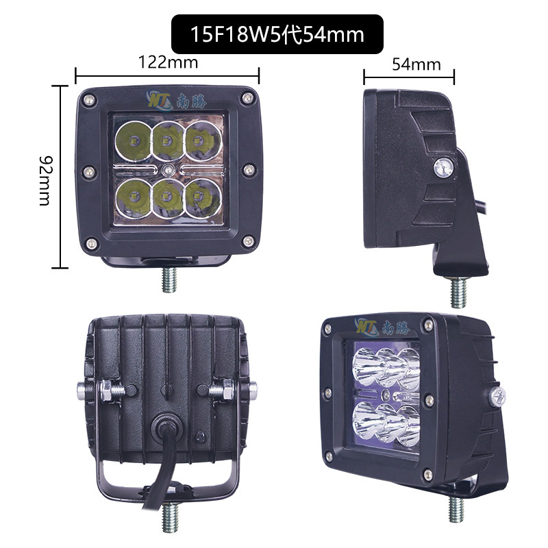 Vehículo todoterreno de alto brillo 6 perlas LED luz de barra delantera luz superior se puede incorporar en el automóvil transformar el foco 12W cuadrado luz de trabajo