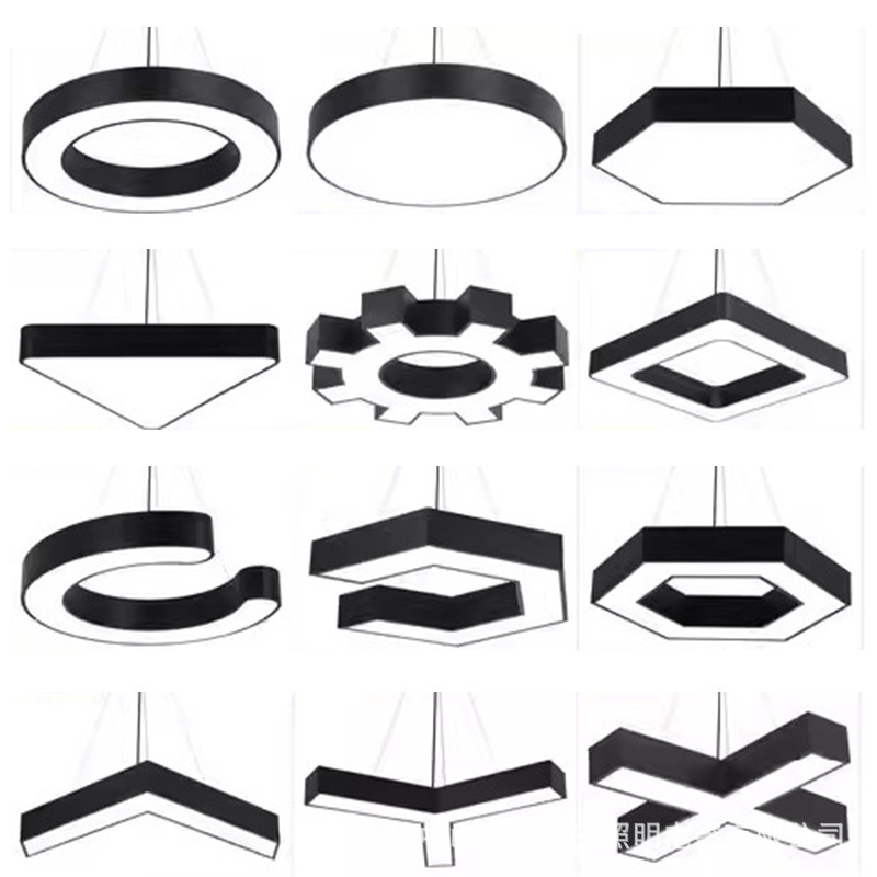 LED arco semicircular lámpara de modelado sin costura lámpara de barra de oficina sala de billar gimnasio café web lámpara de sala
