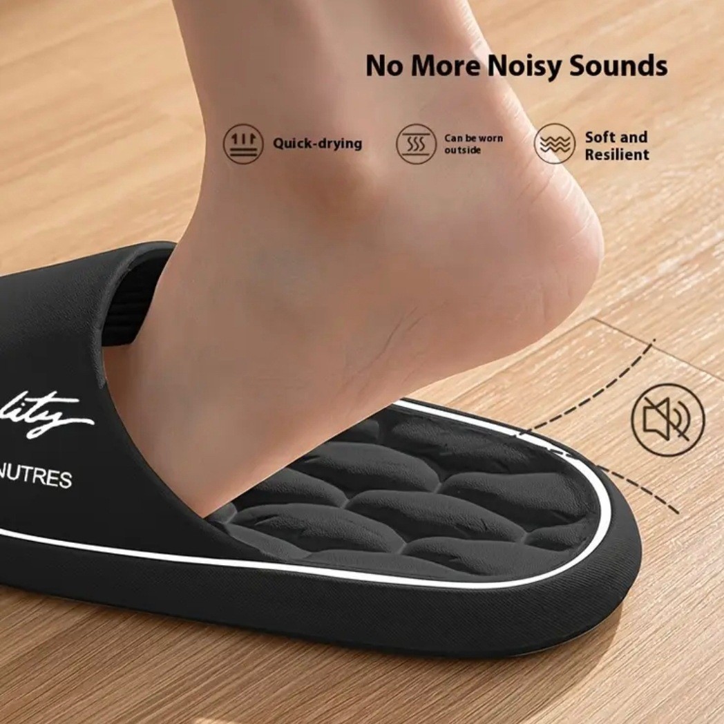 Nuevo 2026 sensación de mierda zapatillas de mujer verano antideslizante en el hogar impresión de fondo grueso zapatillas de hombre