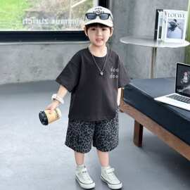 男童夏套装2026新款帅气时髦3岁4宝宝夏天衣服男孩儿童休闲两件套