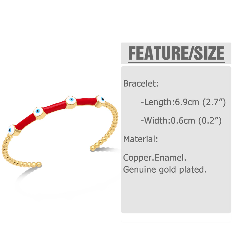 Fashion Eye Copper Bangle Gold Plated Zircon Copper Bracelets