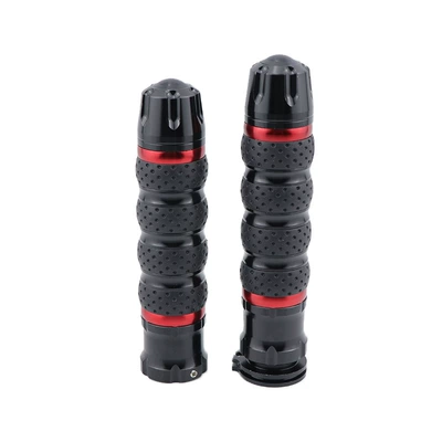 Motorcycle Modified Handlebar Grips, Motorcycle Handle Cover - black-red-circle-1-pair-pvc-box