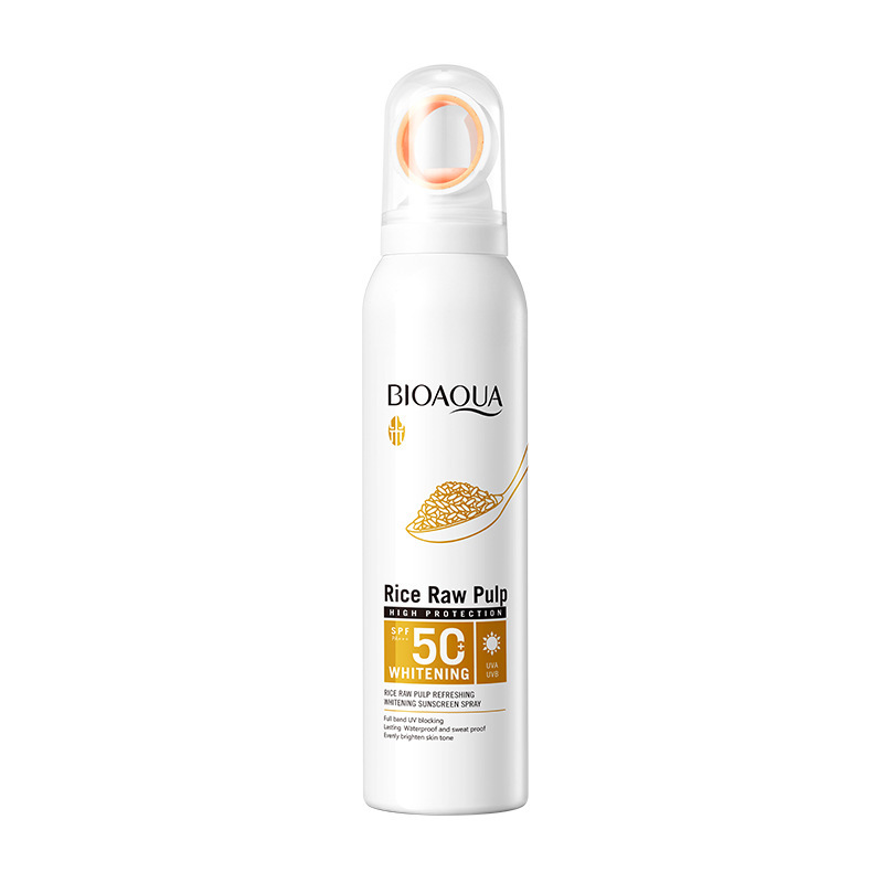 Todo en inglés BIOAOUA puré de arroz blanqueamiento protector solar spray aislamiento protección anti-ultravioleta comercio exterior transfronterizo
