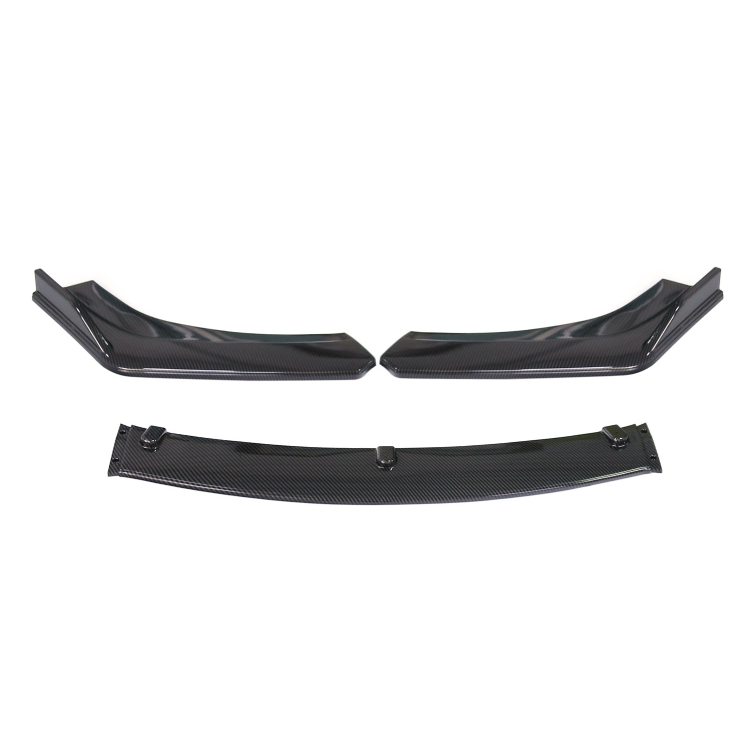 Universal Car Front Spoiler Three-Section Front Lip Front Chin Front Bumper Carbon Fiber Pattern Large and Small Surround Spoiler Modification