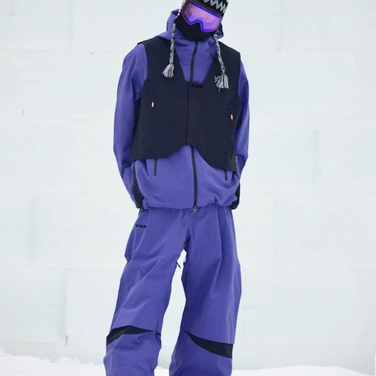 LDAB Purple Ski Suit Set 2026 New Unisex Outdoor Snowboard Windproof Waterproof Two-Piece Set