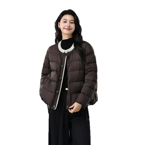 Winter elegant fashionable keep warm knitted down jacket