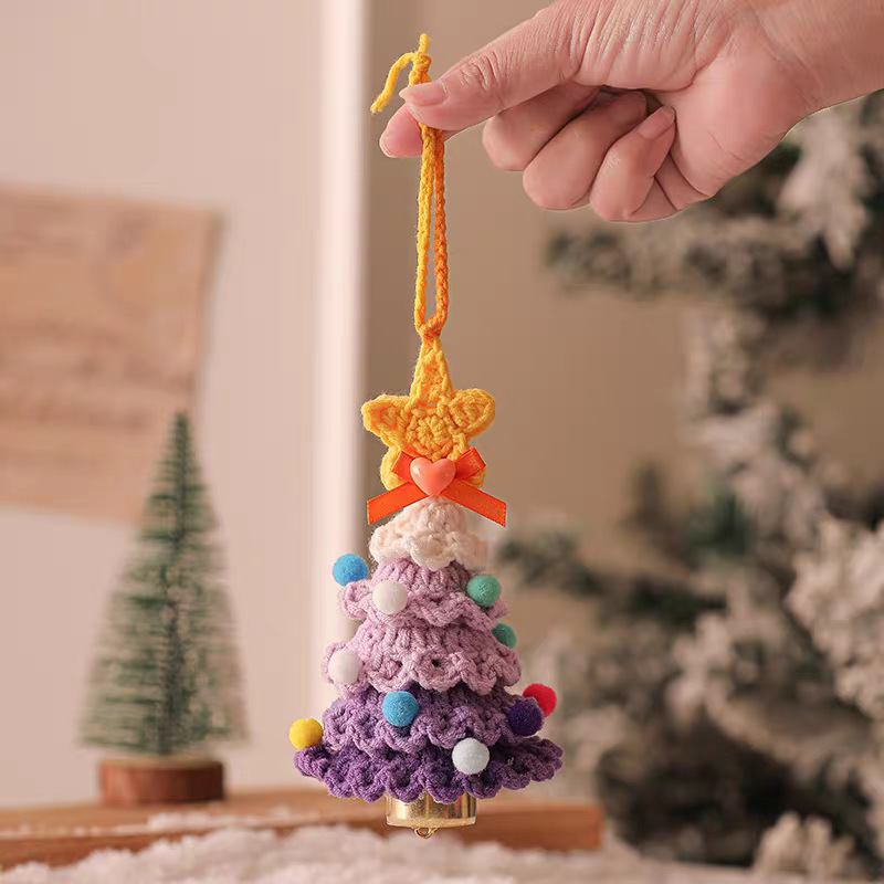 爆款圣诞节Christmas tree车挂件圣诞树毛线手工钩织礼物创意挂件|undefined