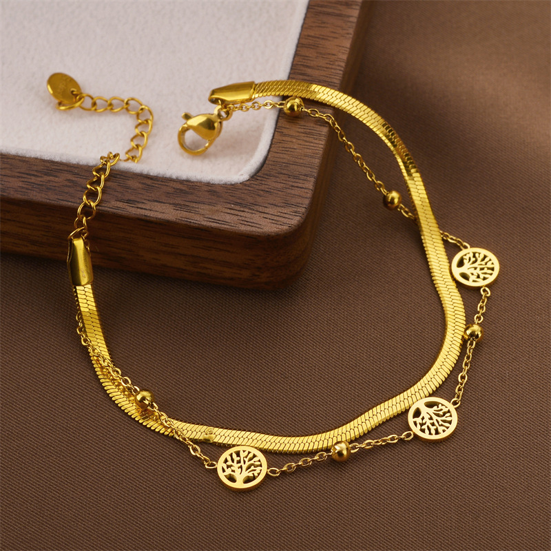 Joyas transfronterizas europeas y americanas Pulsera de acero de titanio de todo fósforo Versión coreana del temperamento bohemio Pulsera de acero de titanio que no se desvanece Joyería femenina