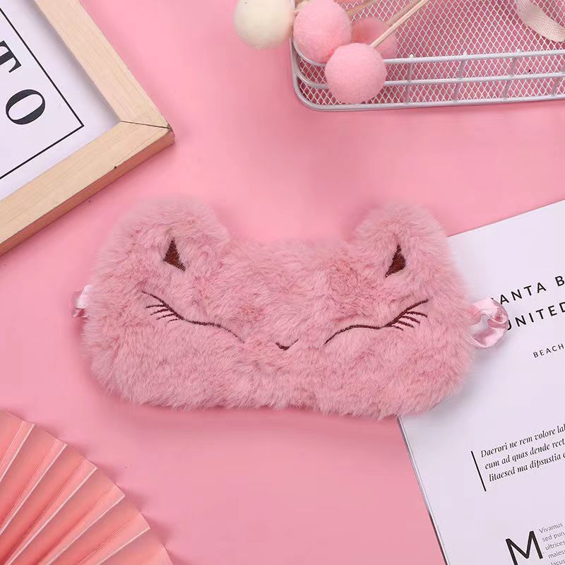 Dibujos animados de felpa linda chica conejo Super lindo nuevo Internet celebridad máscara de ojo dormir sombreado ajustable aliviar la fatiga ocular