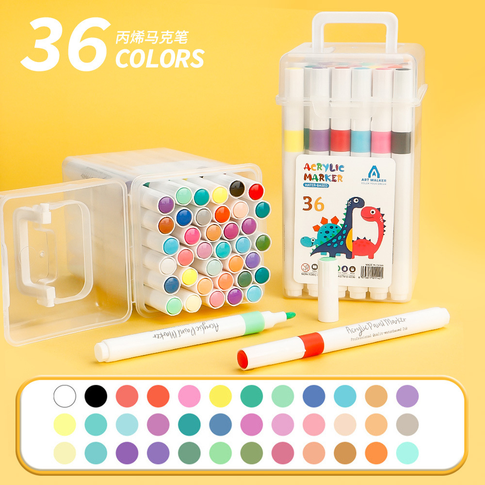Marcador acrílico multicolor, color apilable, dibujo de graffiti artístico para niños y estudiantes, juego de bolígrafos de color de cabeza dura al por mayor