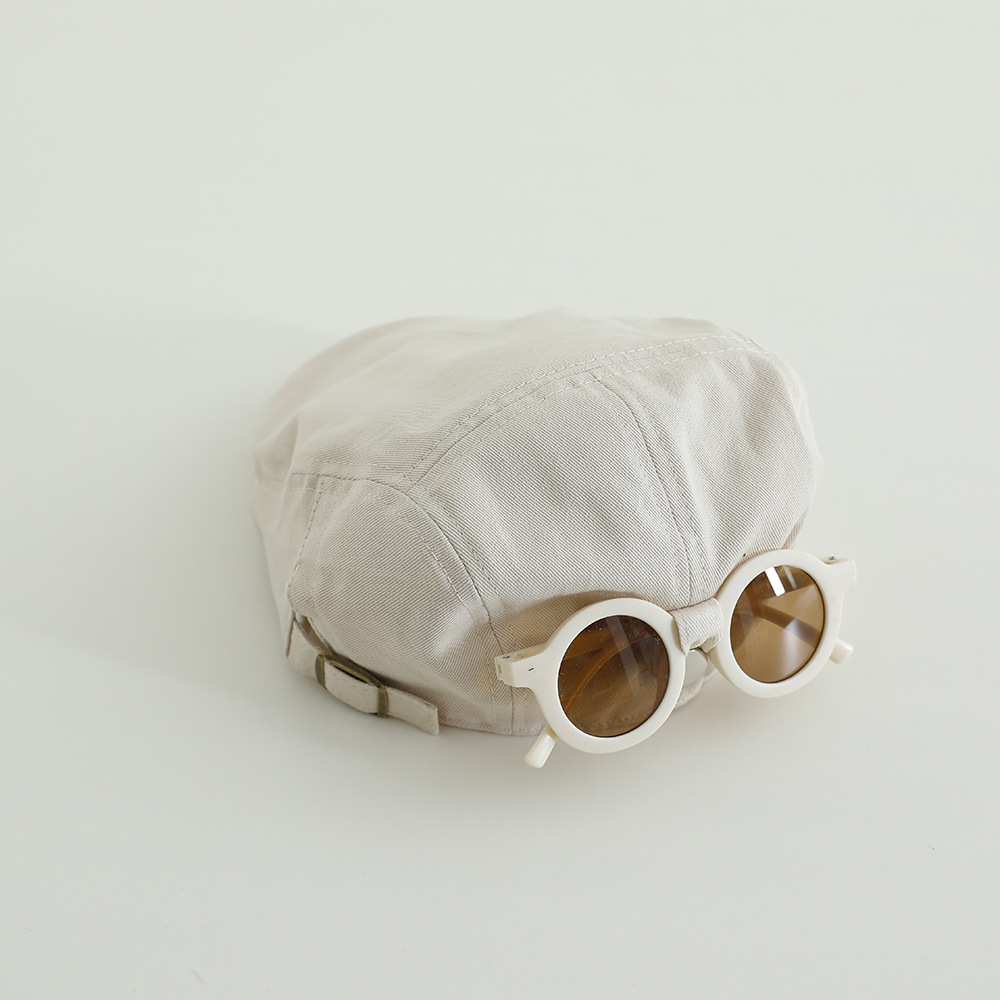 Sombreros de gafas para niños sombreros de protección solar primavera y verano boina de niños delgada gorra de chicas de moda coreana