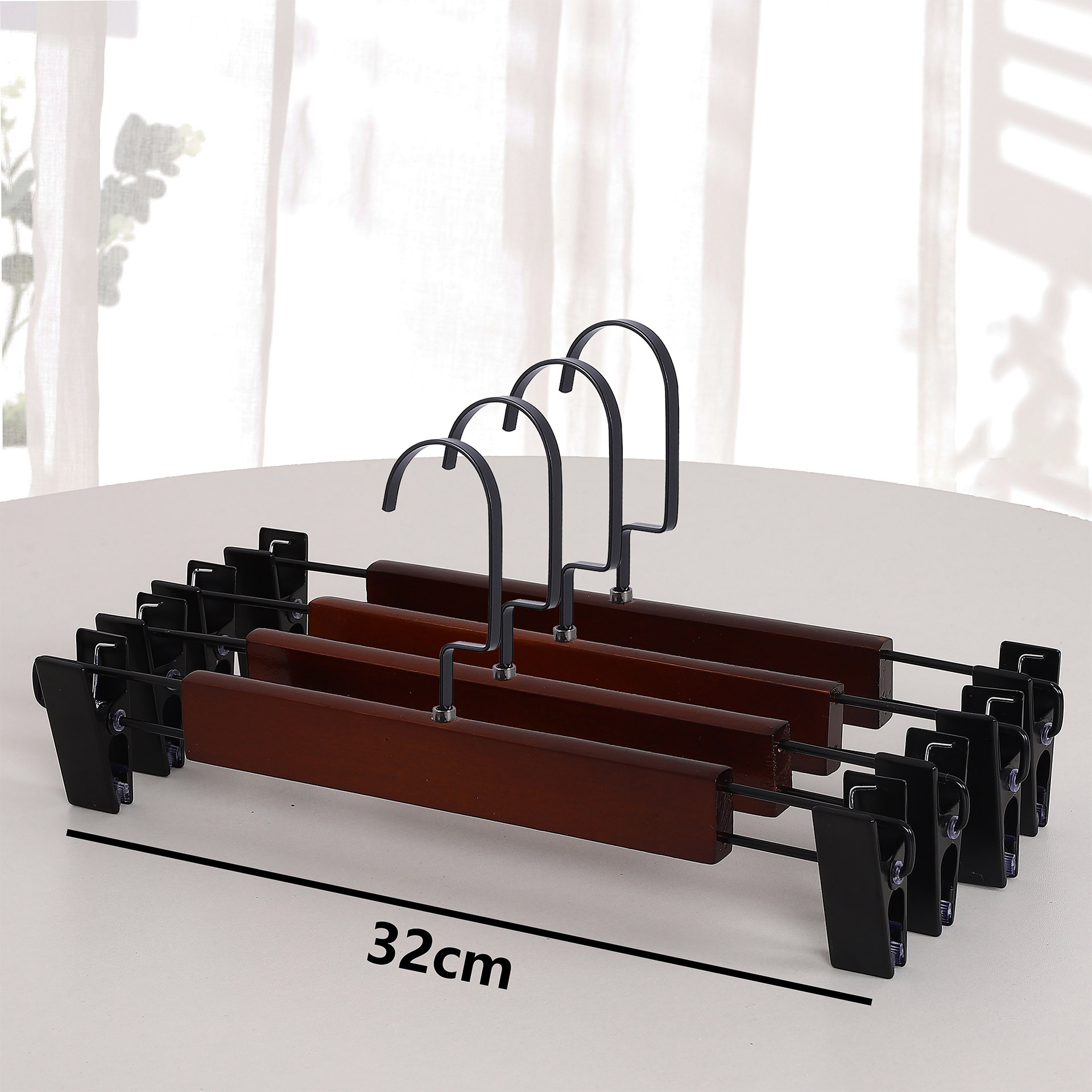 Percha de ropa de madera maciza antideslizante sin marcas para colgar ropa doméstica estante de ropa de madera armario tienda de ropa