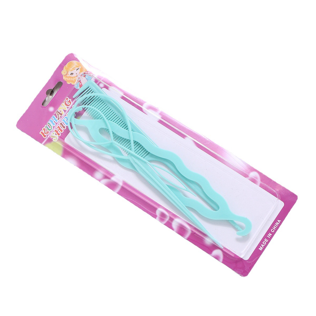 Marca nueva actualización de color rizador de pelo extractor de pelo 4-piece set buena calidad patrón portátil rizador de pelo palo de pelo