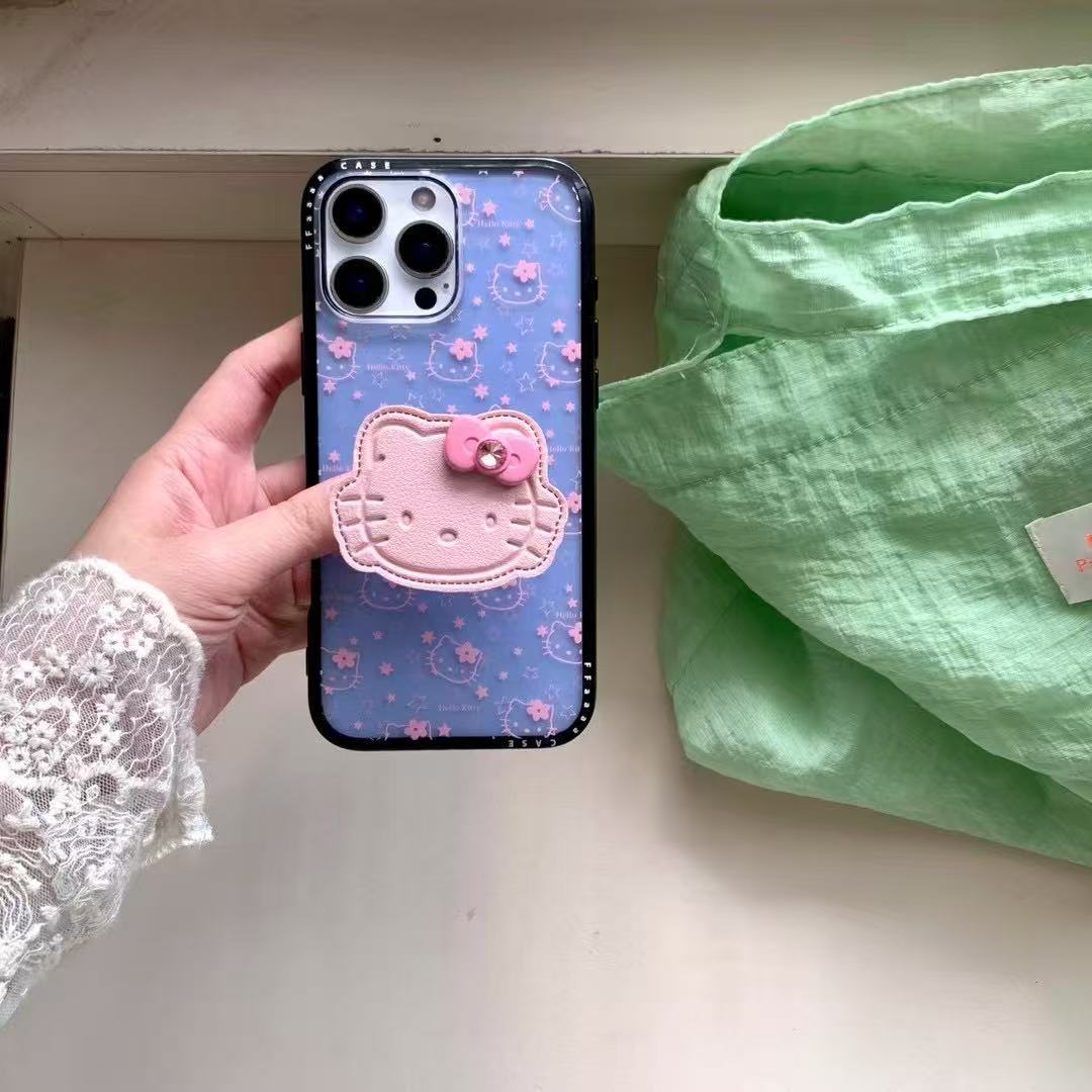 Estrella coreana flor gato para Apple 16ProMax funda para teléfono móvil 15Pro chica 14/13 soporte 15PM