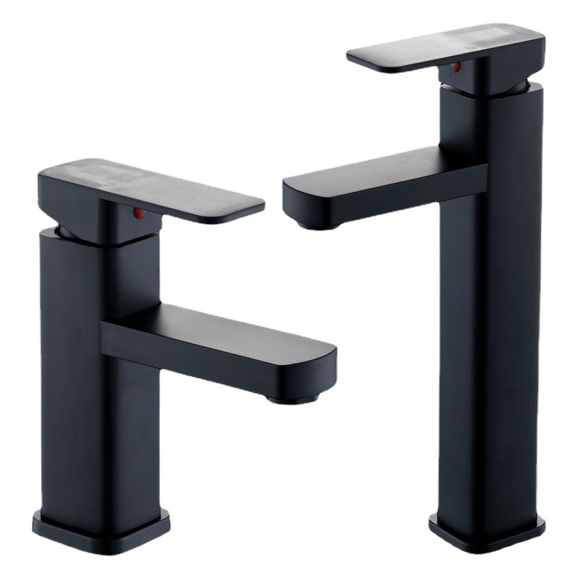 Mayor cuadrado de un solo agujero baño grifo lavabo caliente y frío grifo contador cuenca artística cuenca grifo