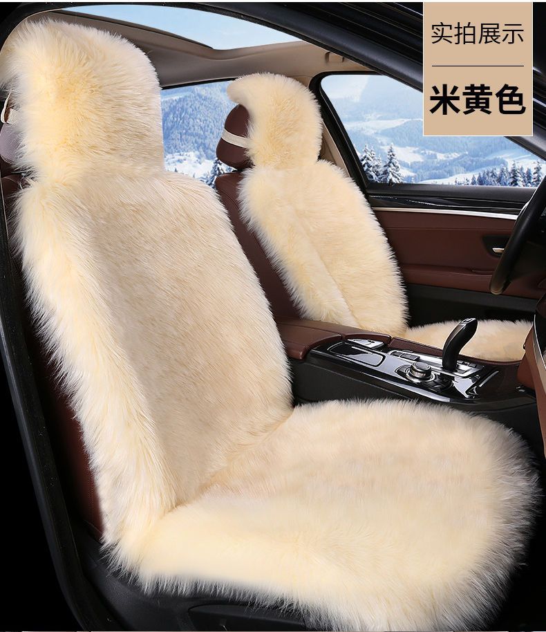 Cross-border imitation wool car seat cushion autumn and winter front row single seat plush single-piece cushion seat cover supplies factory