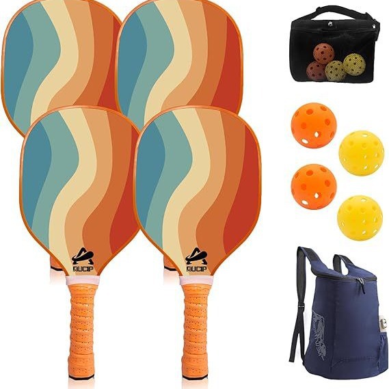 Pickleball Set Popular Cross-Border Amazon Direct Supply Foreign Trade Nine-Layer Factory Direct Sales Wooden Pickleball Racket Outdoor