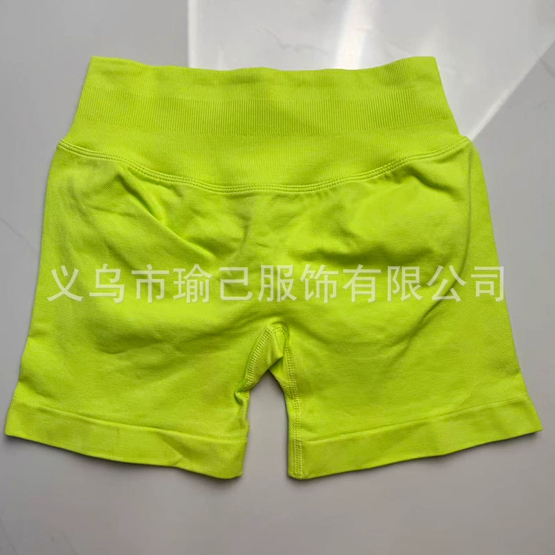 DFYNE плоский заменитель кросс-бордера горячий цвет конфеты трехступенчатая талия облегающая плиссированная бесшовная тройная спортивная йога шорты