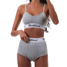 韩国badblood bcac系列辣妹美式短款文胸女刺绣运动吊带小众内衣