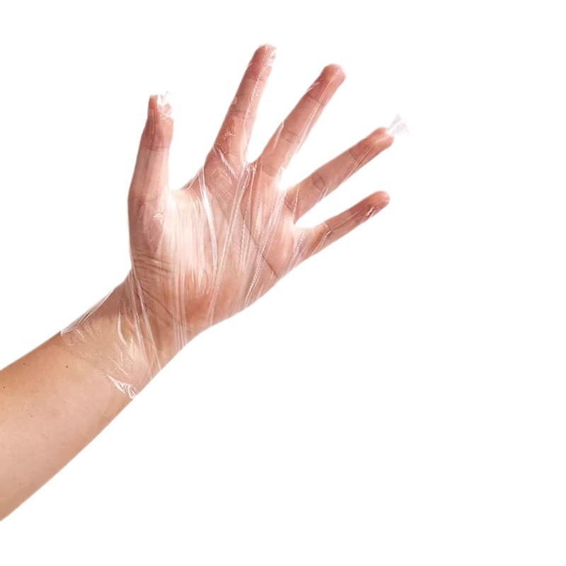 Guantes desechables para comer alimentos para comer langosta barbacoa espesar plástico transparente a prueba de aceite PE guantes desechables