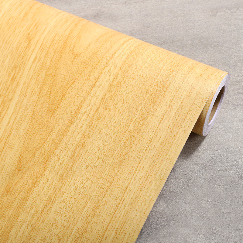 黄枫木色加厚自粘墙纸波音软片防水桌子面衣柜木纹贴纸家具翻新