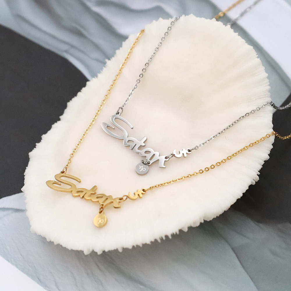 Necklace stainless steel with letters