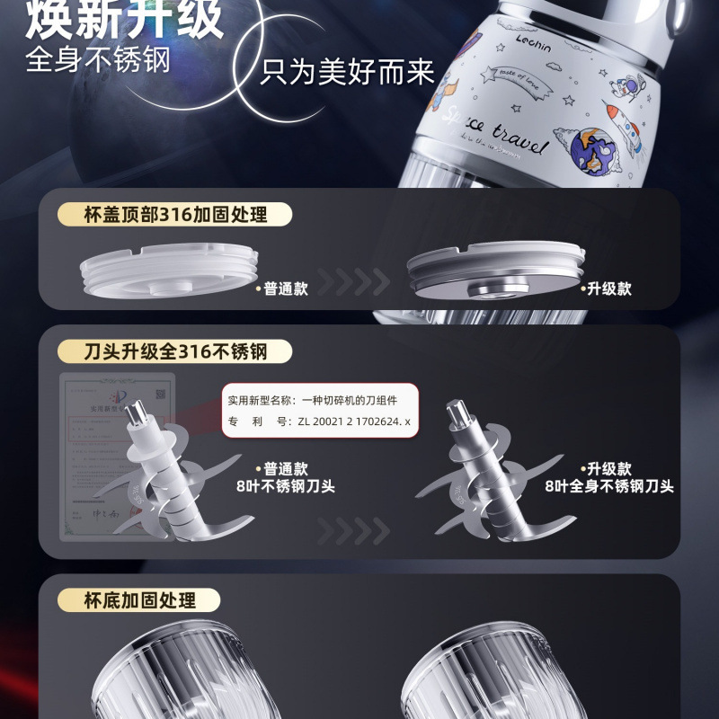 Leqin 補助食品マシンベビーフードマシン泥ツール子供の壁破壊家庭用小型多機能調理機|undefined