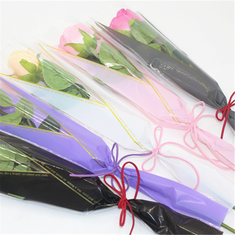 厂家批发新款OPP梯形袋  透明鲜花包装袋 精美鲜花包装材料定 制