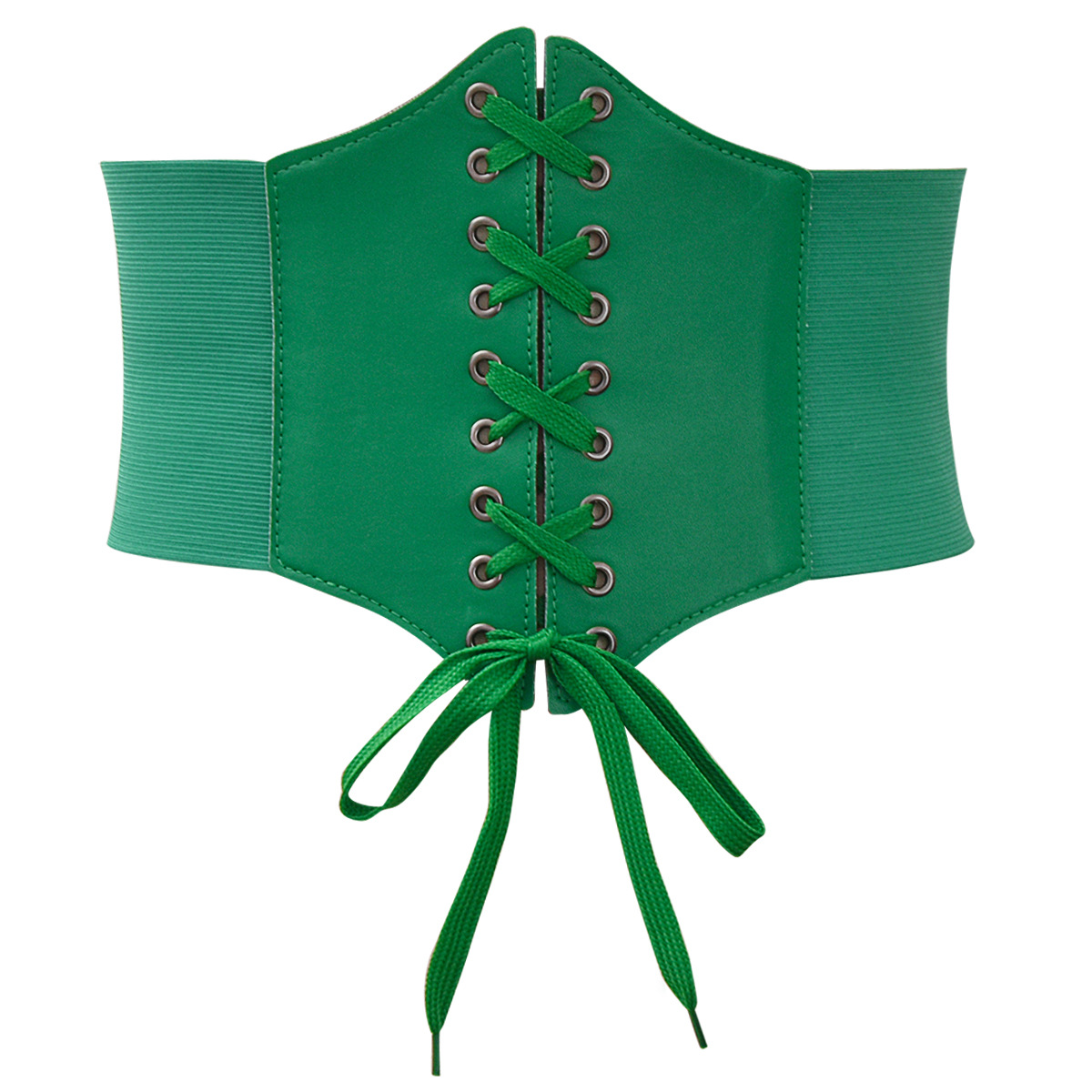 Cinturón de cintura de corte coreano de moda súper ancha de las mujeres de remache con cordones de cintura de plástico en stock fabricante