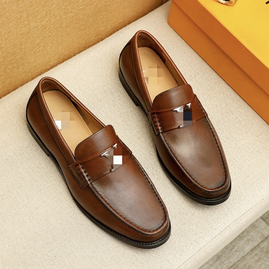 Kişi dəri ayaqqabı - qayışsız loafer, iş üçün yüngül model