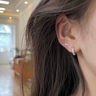 Xiaohongshu’S Live Broadcast Popular 18K Real Gold and Diamond Women’S Earrings Are Classic, Simple, Elegant and a Must-Have for Daily Life