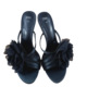 New women's shoes with fashionable big flower decorations, pointed high-heeled sandals, open toed slippers, French slim heel sandals
