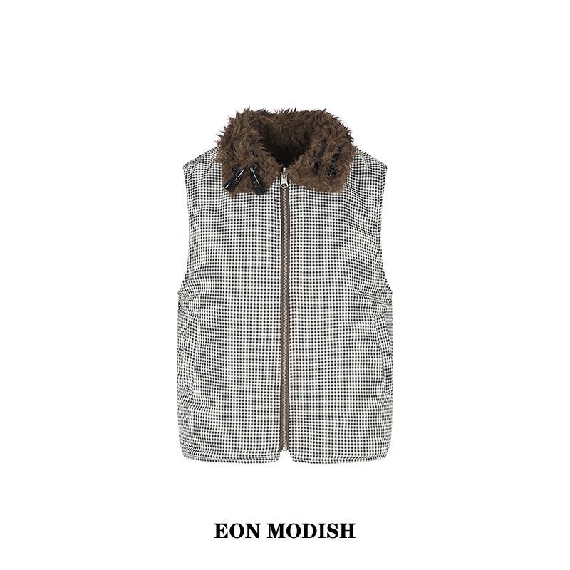 Eon Modish 男女同款26冬季美式街潮高街两面穿翻领马甲外套