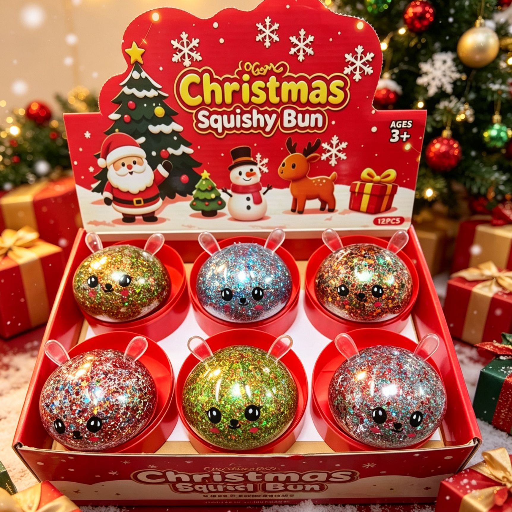 8.5cm christmas bunny pop beads buns (144 pieces per box/12 pieces per box + free steamer)