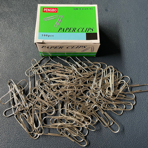 Factory direct selling paper clips 28MM nickel plated paper clips financial binding supplies silver paper clips paper clips