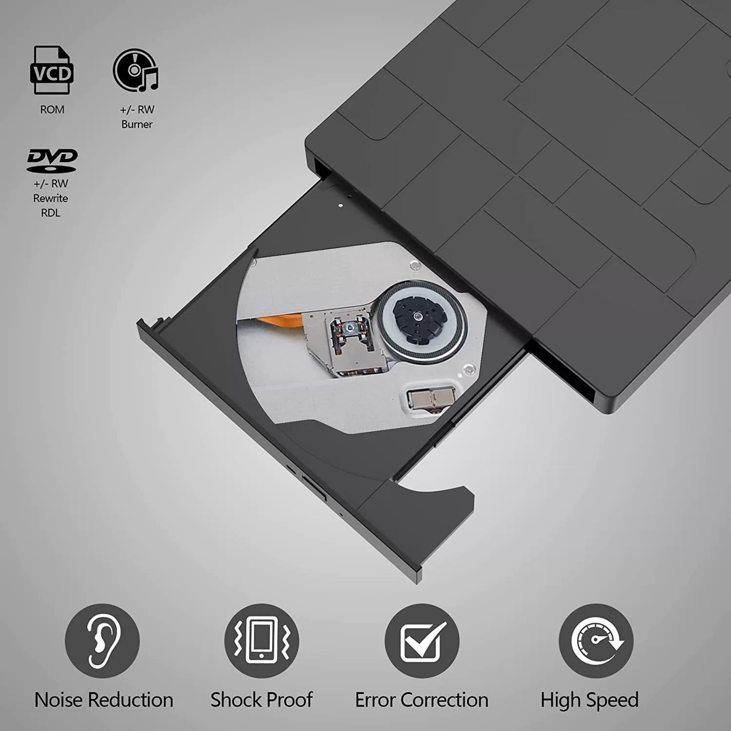 Mobile burner laptop multi-function external optical drive 7-in-1 ultra-thin card CD player