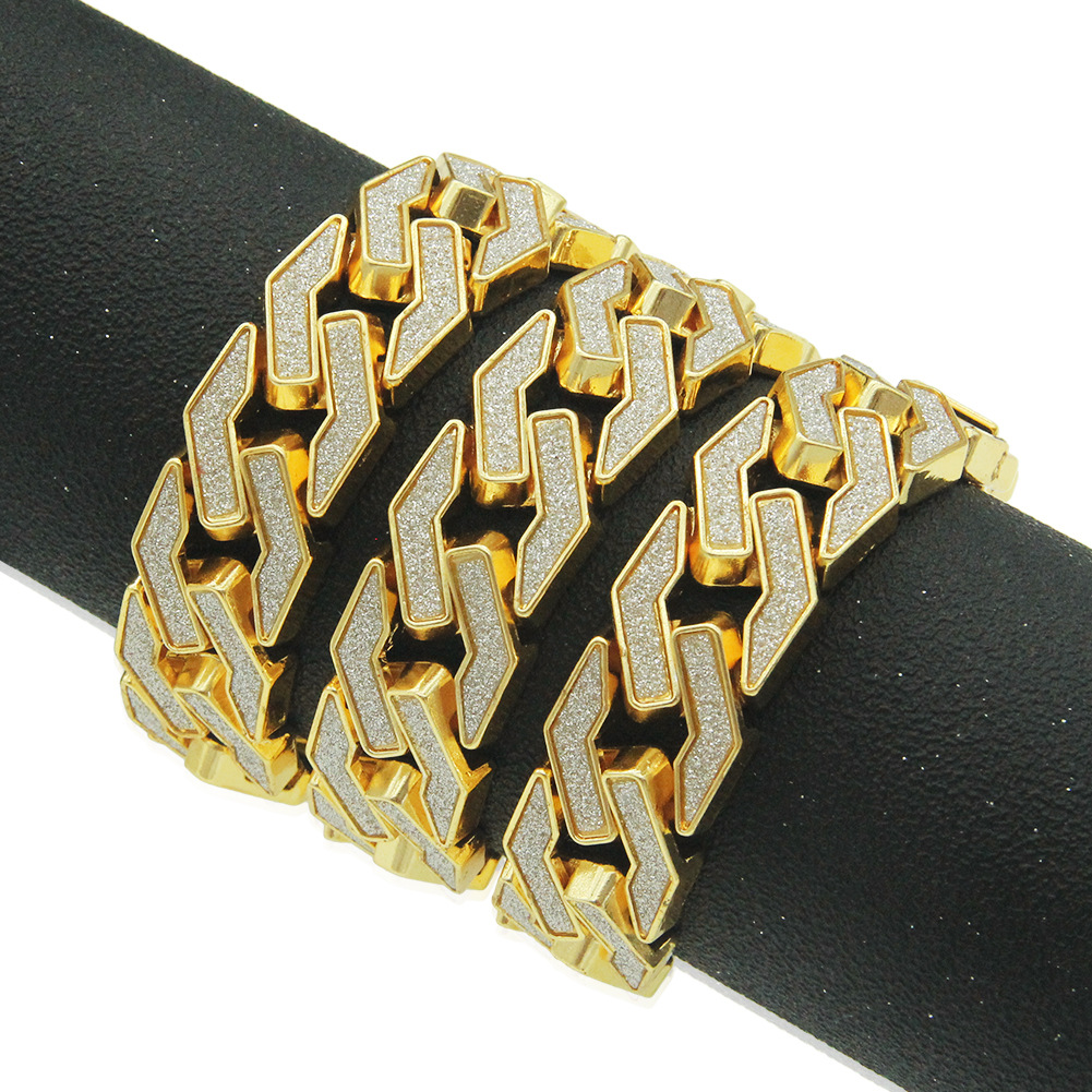 Fashion geometric bracelet Cuban chain hip-hop wide bracelet