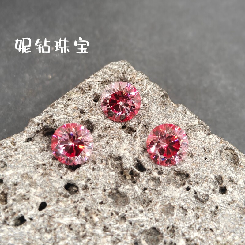 Round Eight Hearts and Eight Arrows Innovative Gradient Color Zircon Two-Color Wuzhou Cubic Zirconia Earrings Loose Diamond DIY Main Stone Round Eight Hearts and Eight Arrows Innovative Gradient Color Zircon Two-Color Wuzhou Cubic Zirconia Earrings Loose Diamond DIY Main Stone